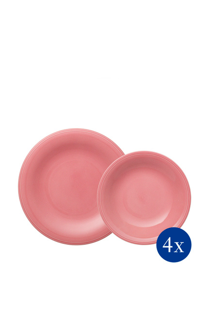 Набор столовой посуды Color Loop Rose на 4 персоны, 8 предметов|Основной цвет:Розовый|Артикул:19-5281-8717 | Фото 1