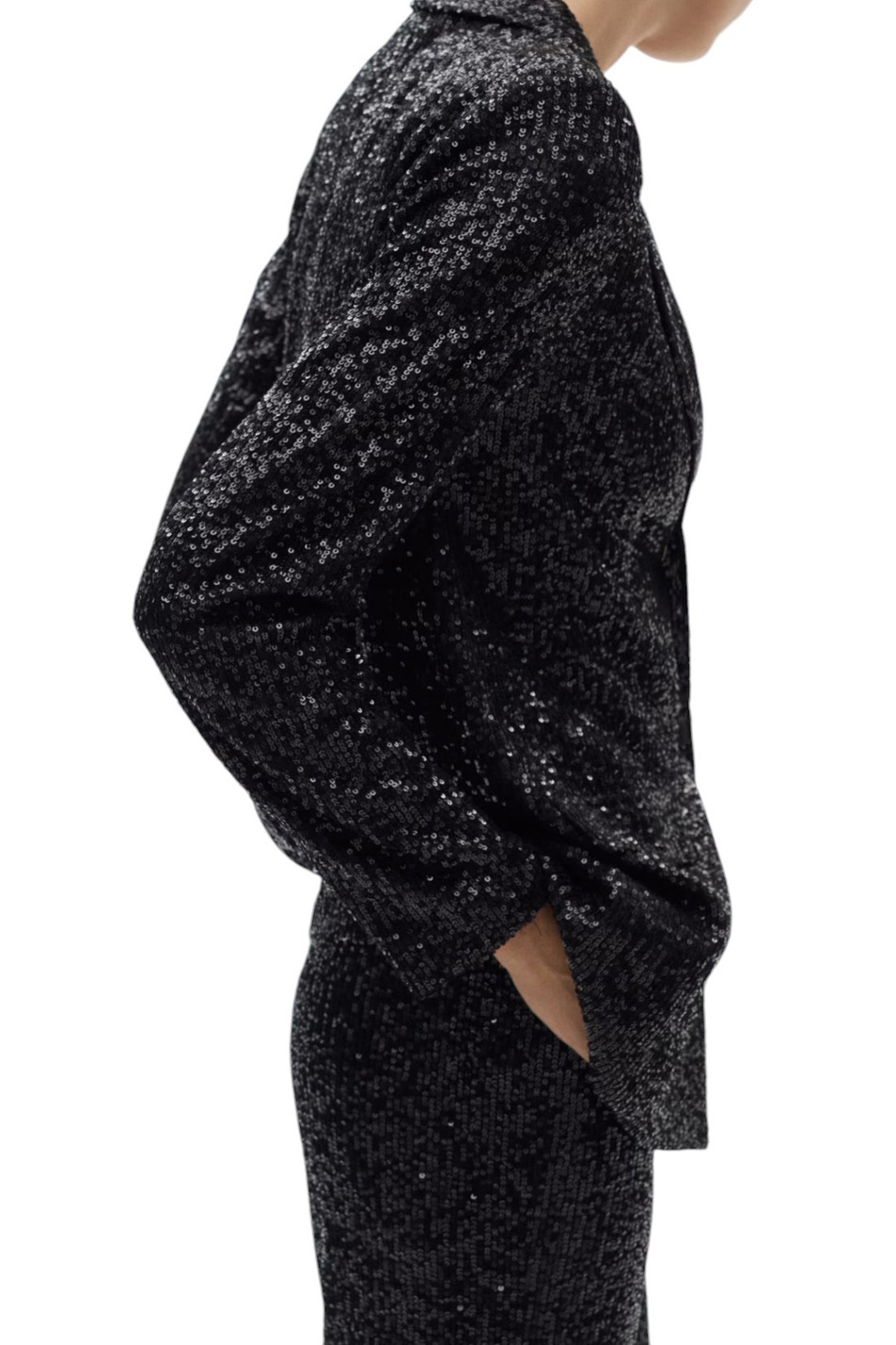 Пиджак XJUPITER с пайетками|Основной цвет:Черный Женский Mango Пиджак XJUPITER с пайетками (цвет ), артикул 77069061 | Фото 3