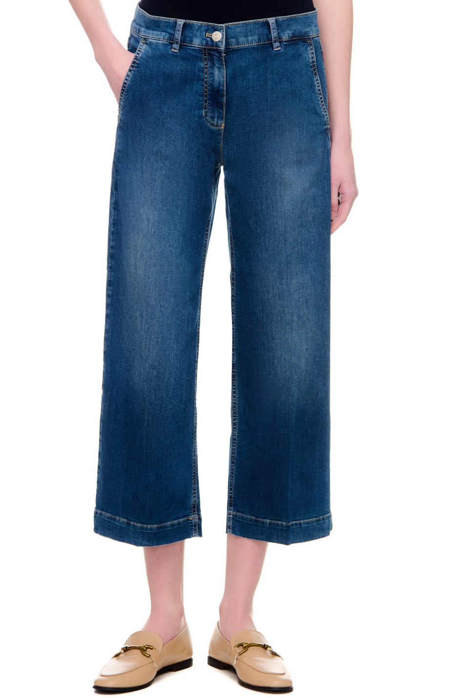 Женский Gerry Weber Джинсы с эффектом потертости (цвет синий), артикул 822043-66830-Culotte | Фото 4