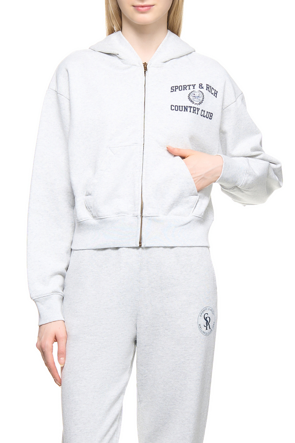 Женский Sporty & Rich Толстовка Varsity из натурального хлопка (цвет ), артикул WS064S410VH | Фото 4