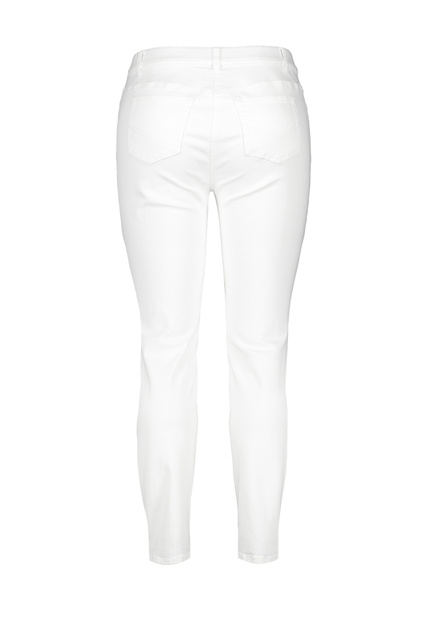 Укороченные джинсы из смесового хлопка|Основной цвет:Белый|Артикул:920987-29262 | Фото 2