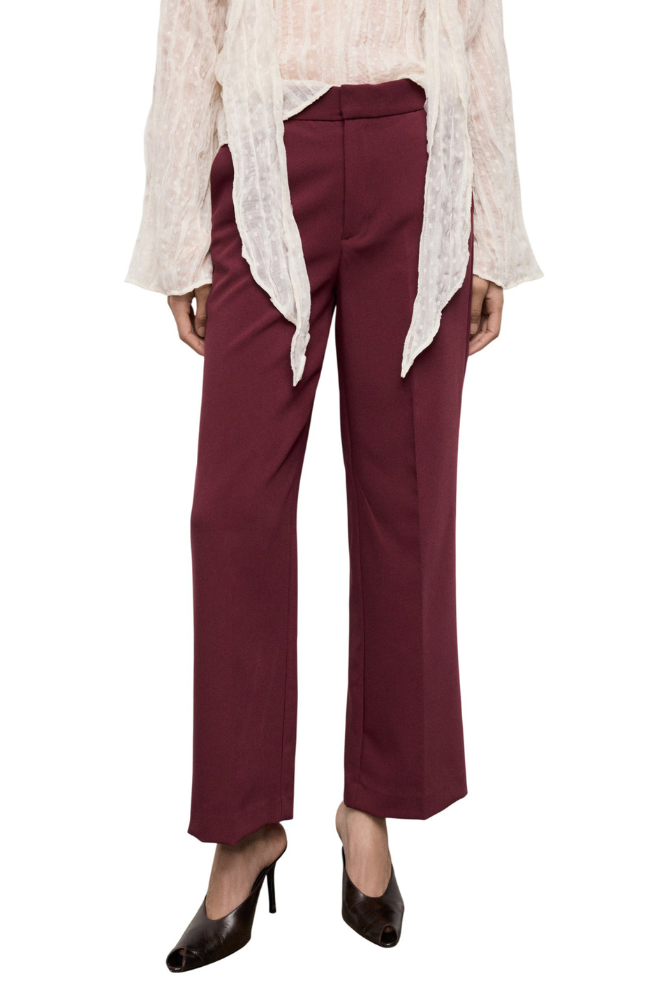Брюки POL прямого кроя|Основной цвет:Бордовый Женский Mango Брюки POL прямого кроя (цвет ), артикул 17096743 | Фото 3