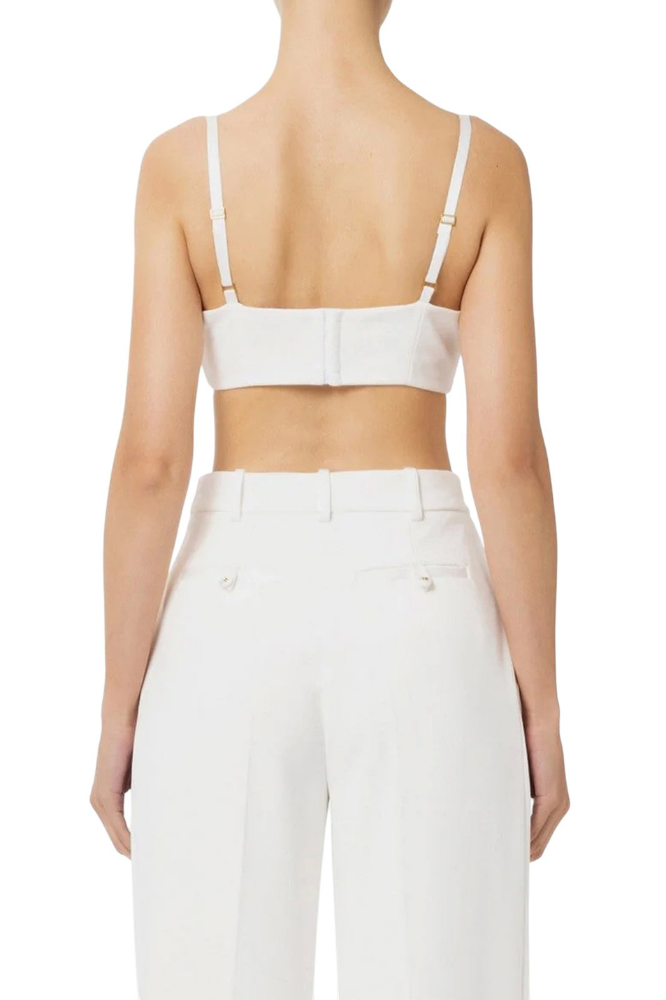 Женский Elisabetta Franchi Топ-бюстье из креповой ткани с бантом (цвет ), артикул TO03752E2 | Фото 3