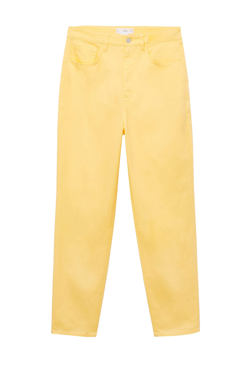 Прямые брюки из лиоцелла и хлопка|Основной цвет:Желтый|Артикул:17032027 | Фото 1