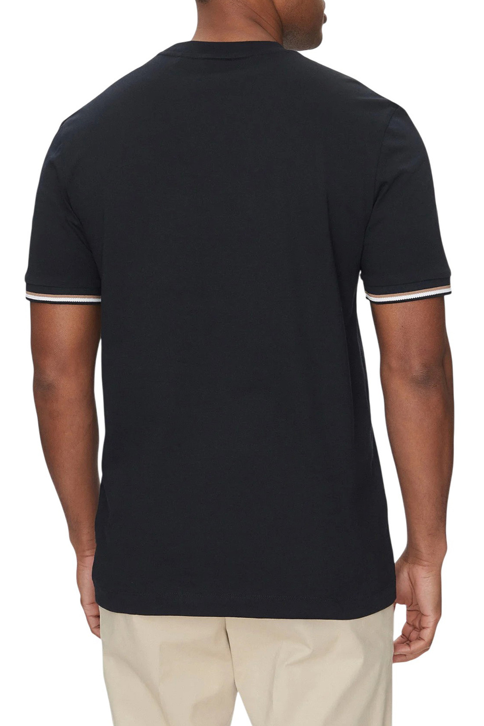 Футболка из натурального хлопка|Основной цвет:Синий Мужской BOSS Футболка из натурального хлопка (цвет ), артикул 50501097 | Фото 3