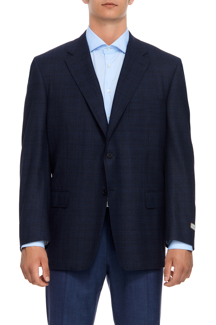 Пиджак из эластичной шерсти|Основной цвет:Синий|Артикул:13290BF04703 | Фото 1