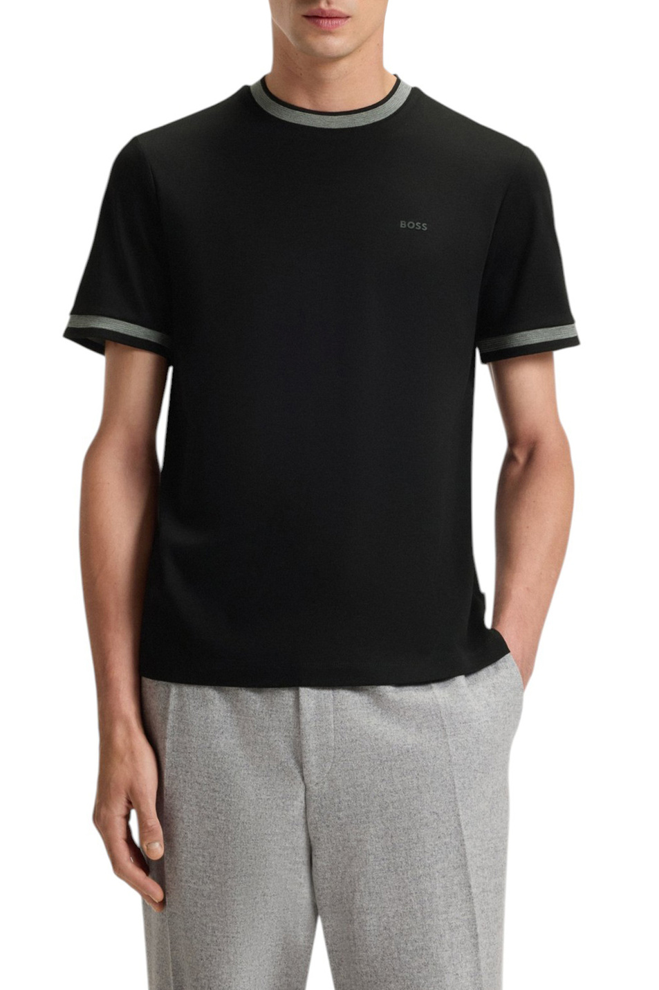 Футболка Tessler из хлопка|Основной цвет:Черный Мужской BOSS Футболка Tessler из хлопка (цвет ), артикул 50543858 | Фото 3