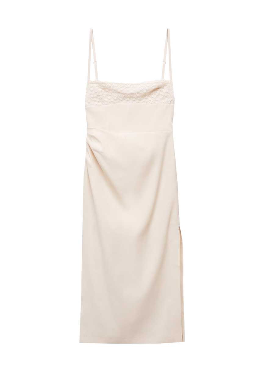 Платье EMMA с вышивкой|Основной цвет:Бежевый|Артикул:67077720 | Фото 1