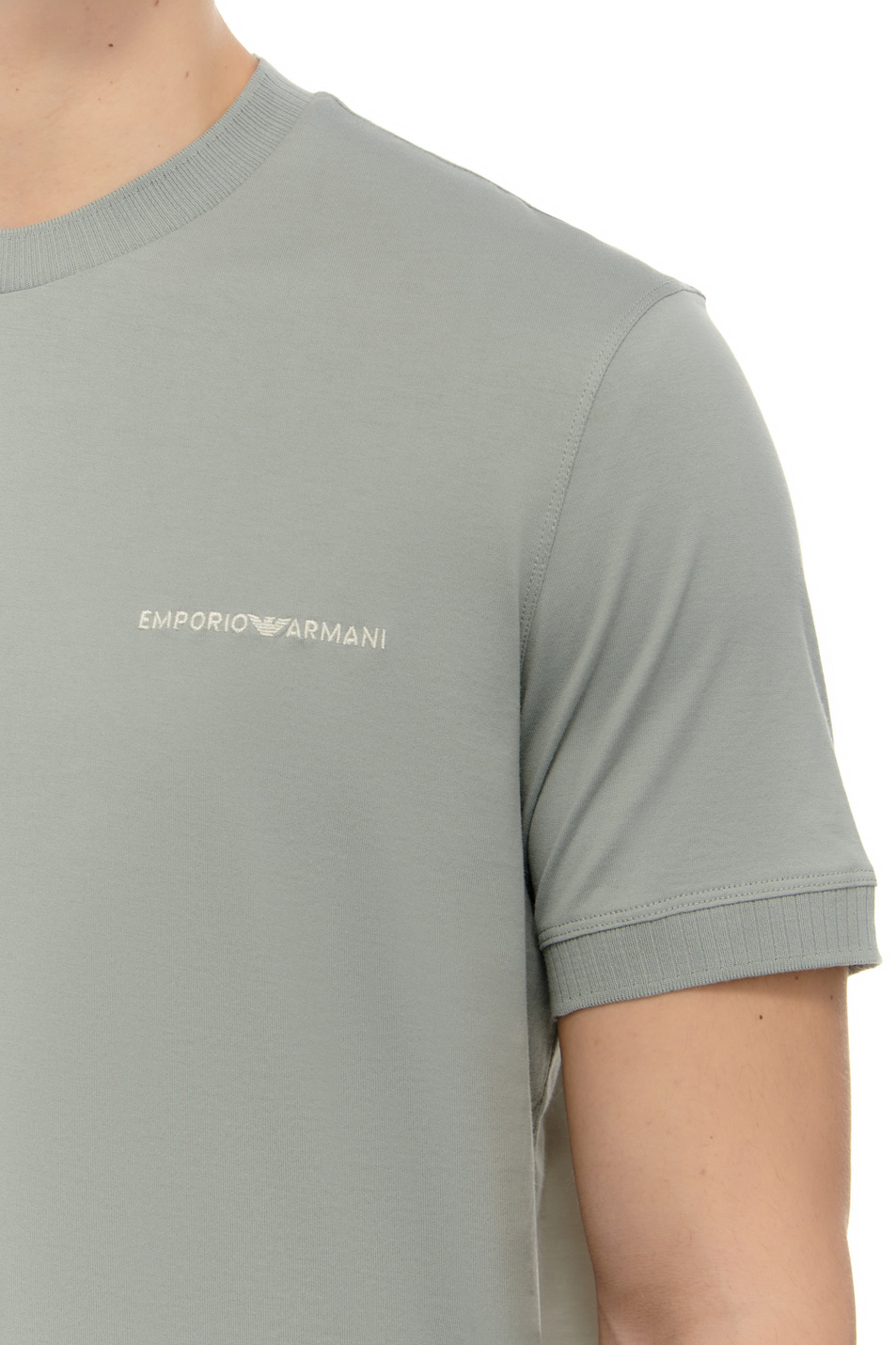 Мужской Emporio Armani Футболка из натурального хлопка с вышивкой (цвет ), артикул 3D1TN3-1JOCZ | Фото 5