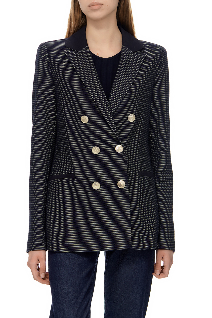 Пиджак двубортный|Основной цвет:Черный|Артикул:6R2G7C-2JHBZ | Фото 1