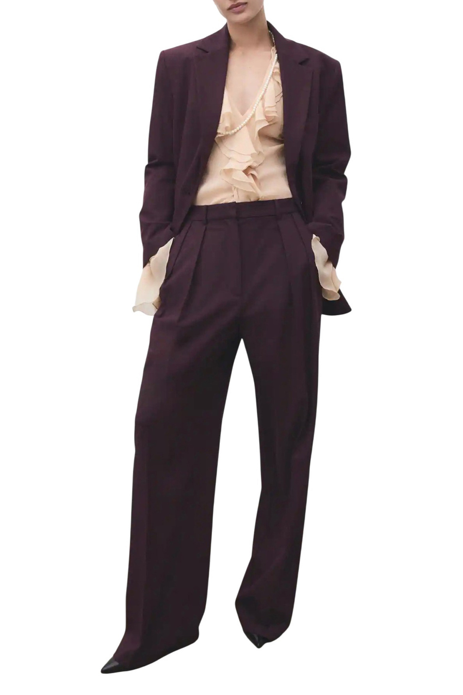 Женский Mango Брюки GABI широкого кроя со складками (цвет ), артикул 17867895 | Фото 2