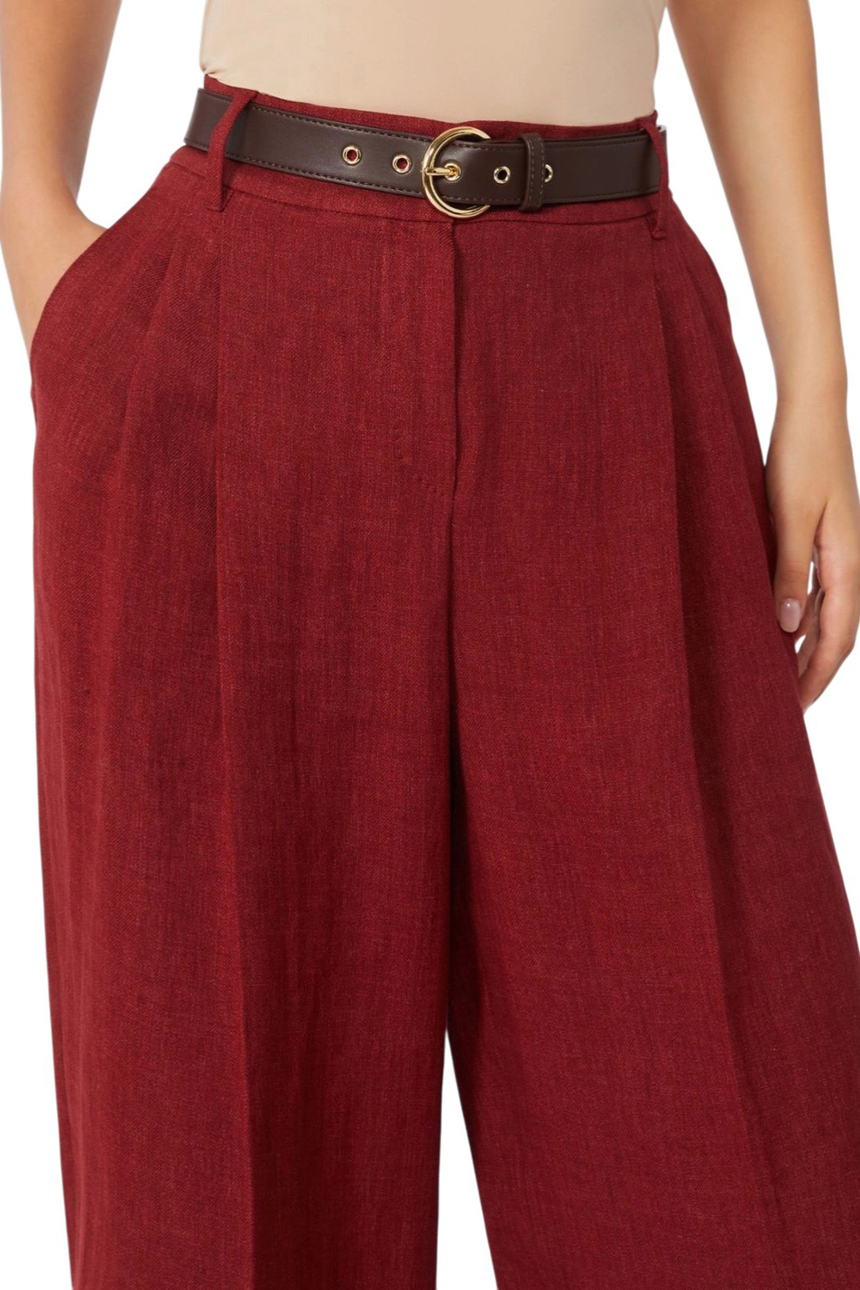 Брюки SUMERO из льна|Основной цвет:Красный Женский Max Mara Брюки SUMERO из льна (цвет ), артикул 2616131032 | Фото 5