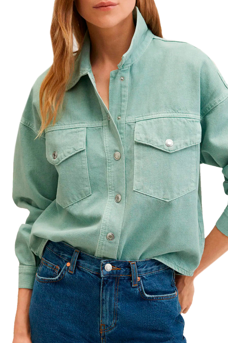 Женский Mango Джинсовая рубашка AIMEE оверсайз (цвет ), артикул 27074008 | Фото 3