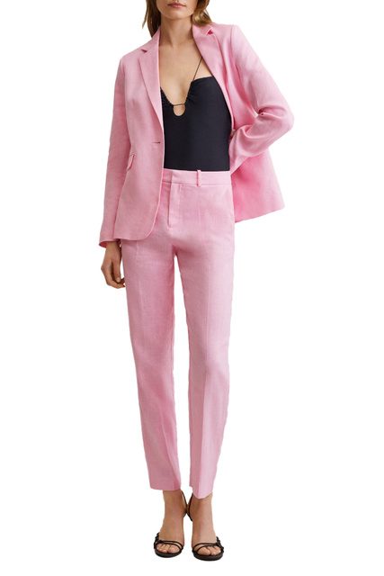 Костюмные льняные брюки BORELI|Основной цвет:Розовый|Артикул:27067106 | Фото 2