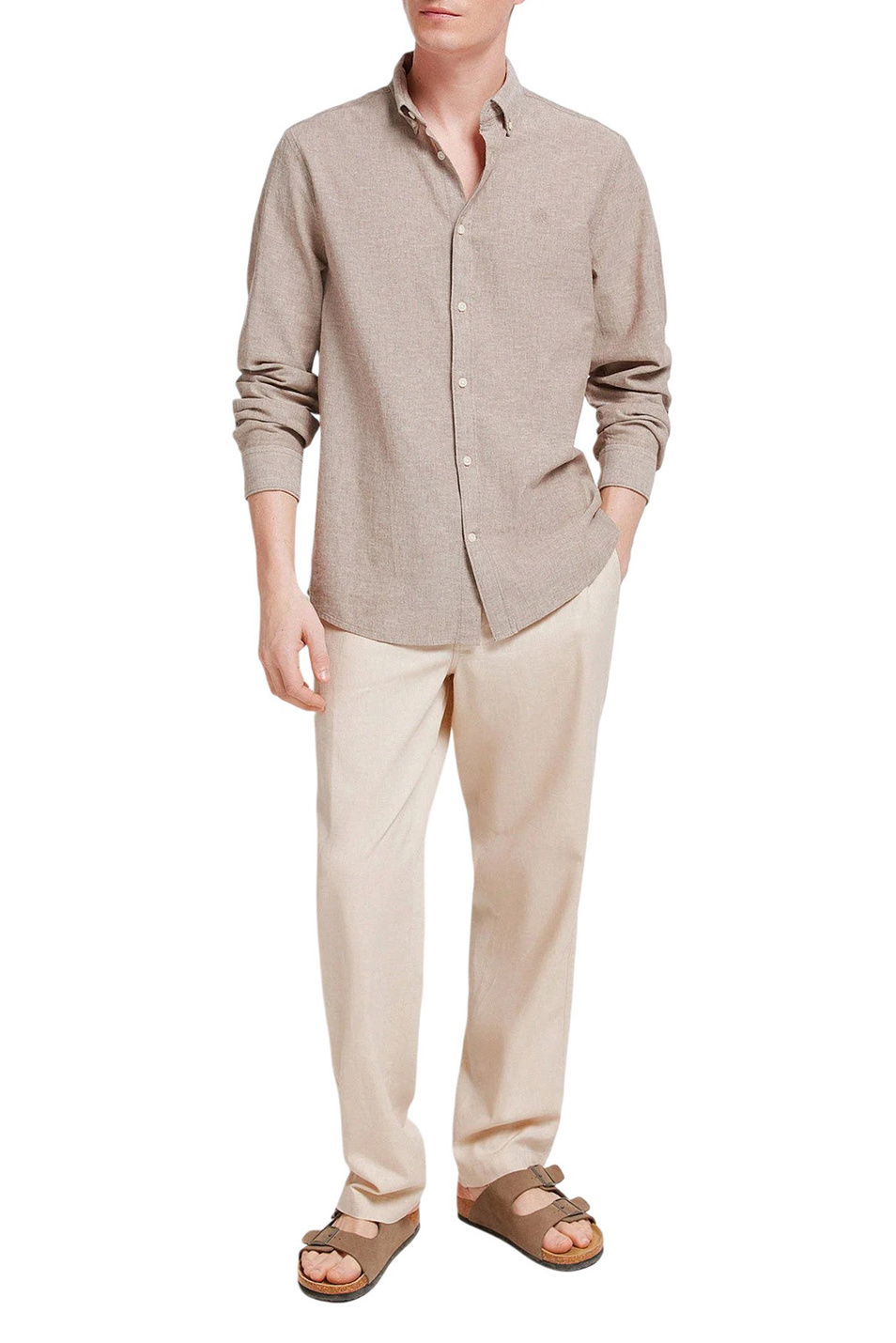 Мужской Springfield Рубашка из хлопка и льна (цвет ), артикул 0993387 | Фото 2