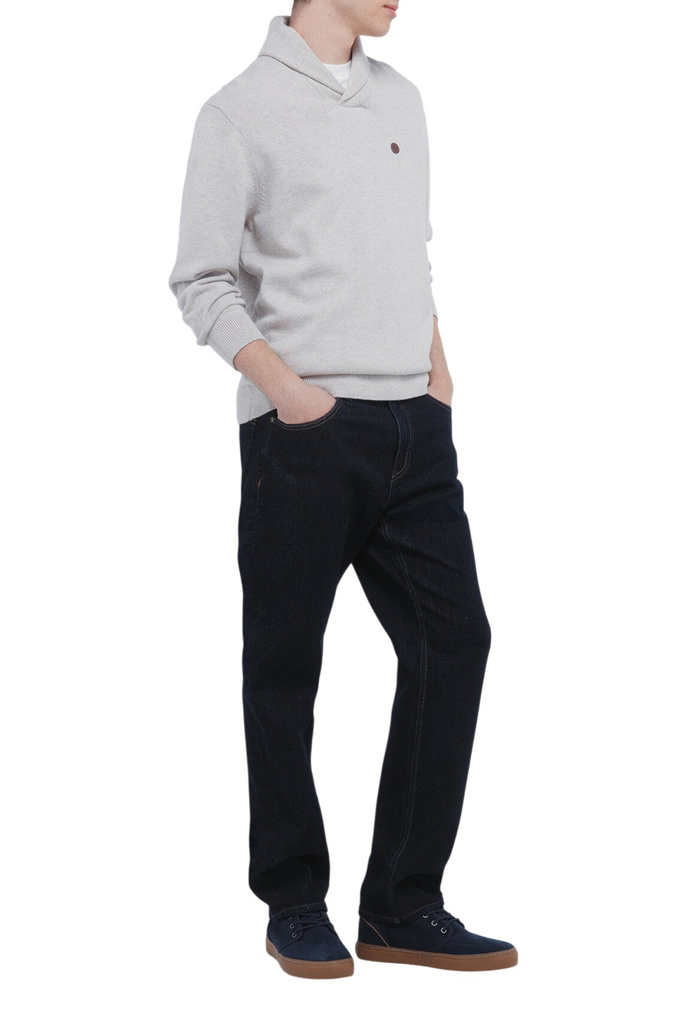 Джемпер из натурального хлопка|Основной цвет:Серый Мужской Springfield Джемпер из натурального хлопка (цвет ), артикул 1402526 | Фото 2