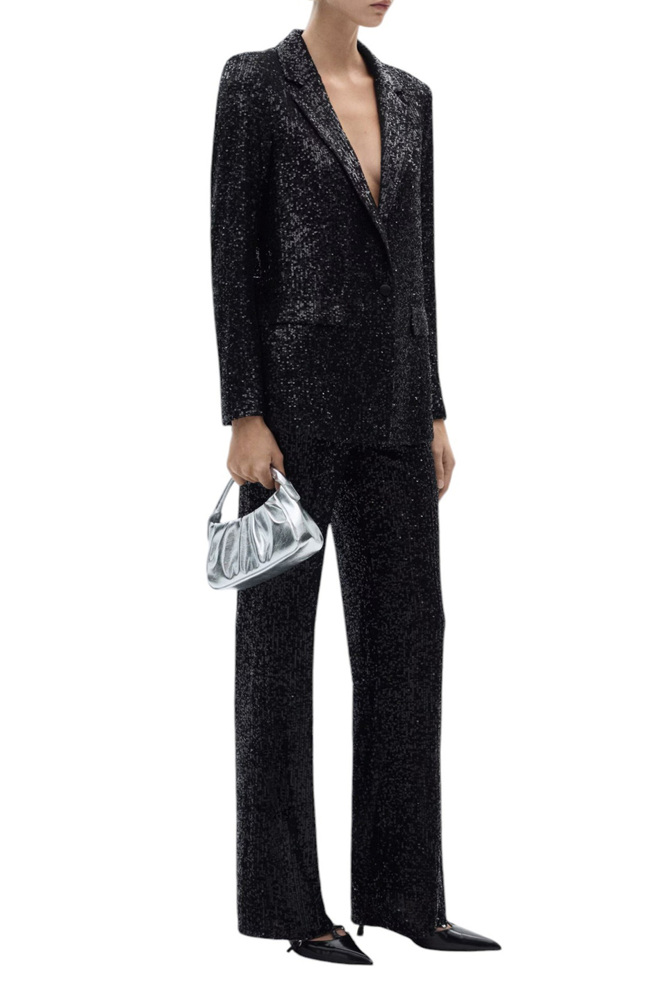 Пиджак XJUPITER с пайетками|Основной цвет:Черный Женский Mango Пиджак XJUPITER с пайетками (цвет ), артикул 77069061 | Фото 2