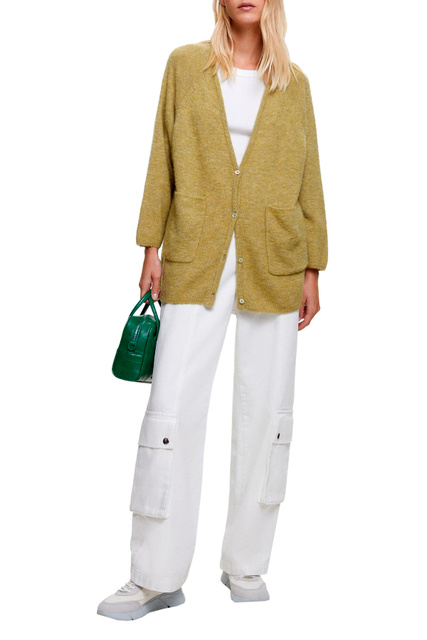 Кардиган с накладными карманами|Основной цвет:Салатовый|Артикул:201161 | Фото 2