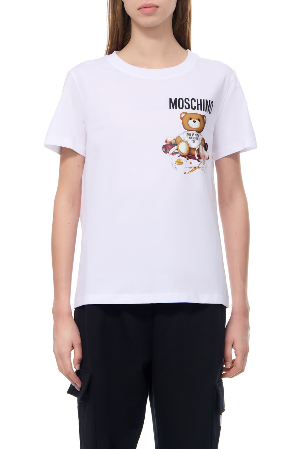 Женский Moschino Футболка из натурального хлопка (цвет ), артикул V0702-5541 | Фото 1