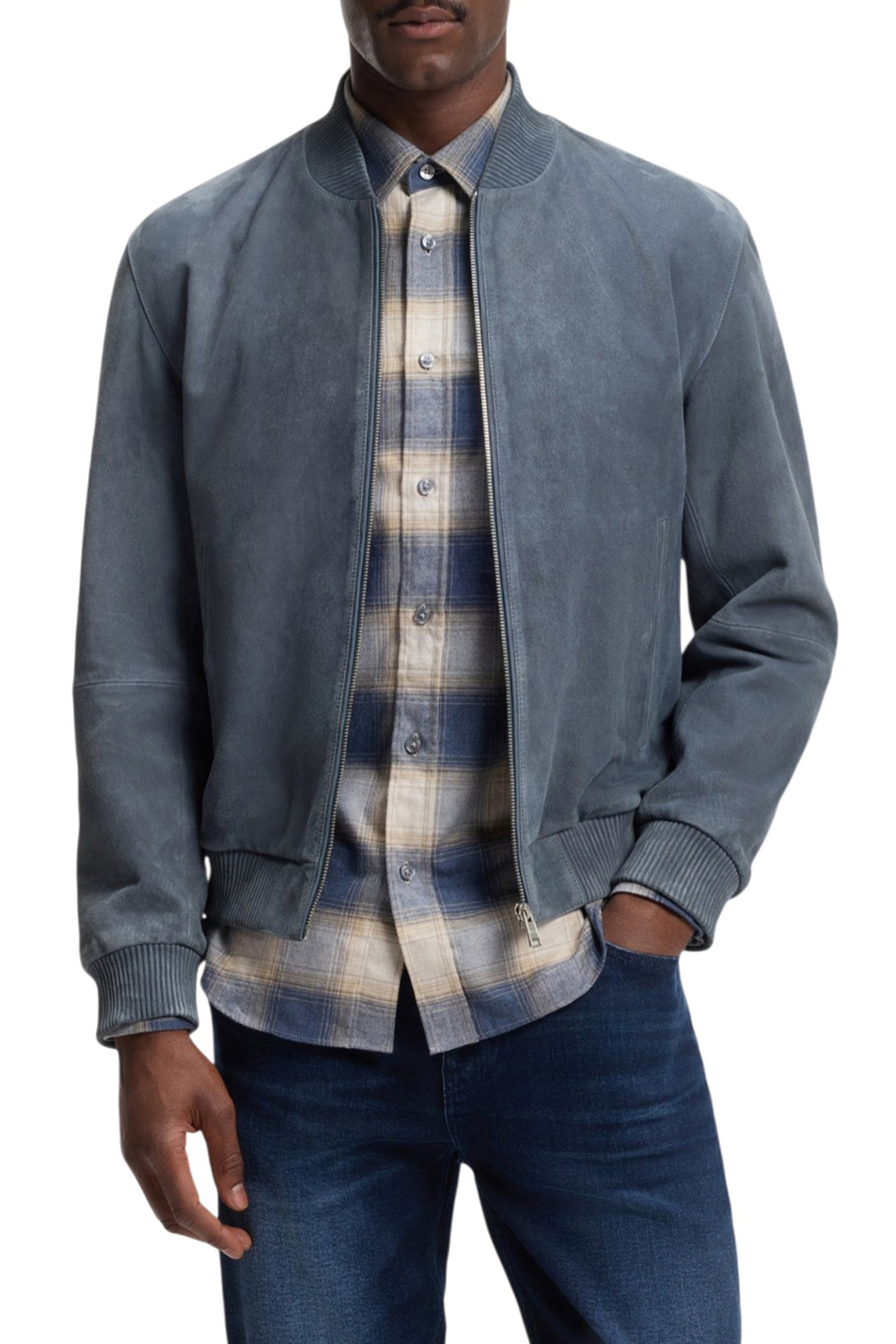 Мужской BOSS Бомбер Muller из натуральной замши (цвет ), артикул 50543213 | Фото 3