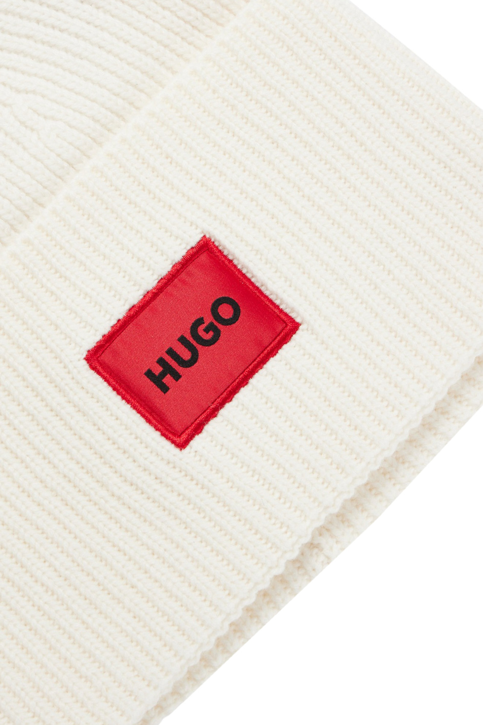 Женский HUGO Шапка из смесовой шерсти с логотипом (цвет кремовый), артикул 50502579 | Фото 3