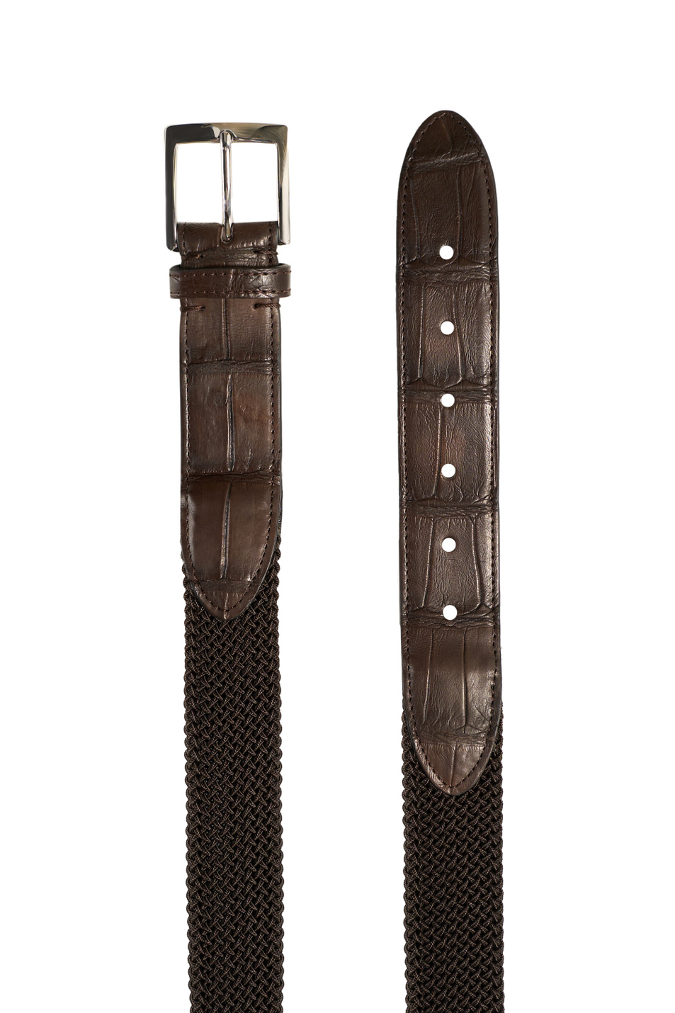 Мужской Kiton Ремень с отделкой из кожи крокодила (цвет ), артикул USC4336N013400300C | Фото 2