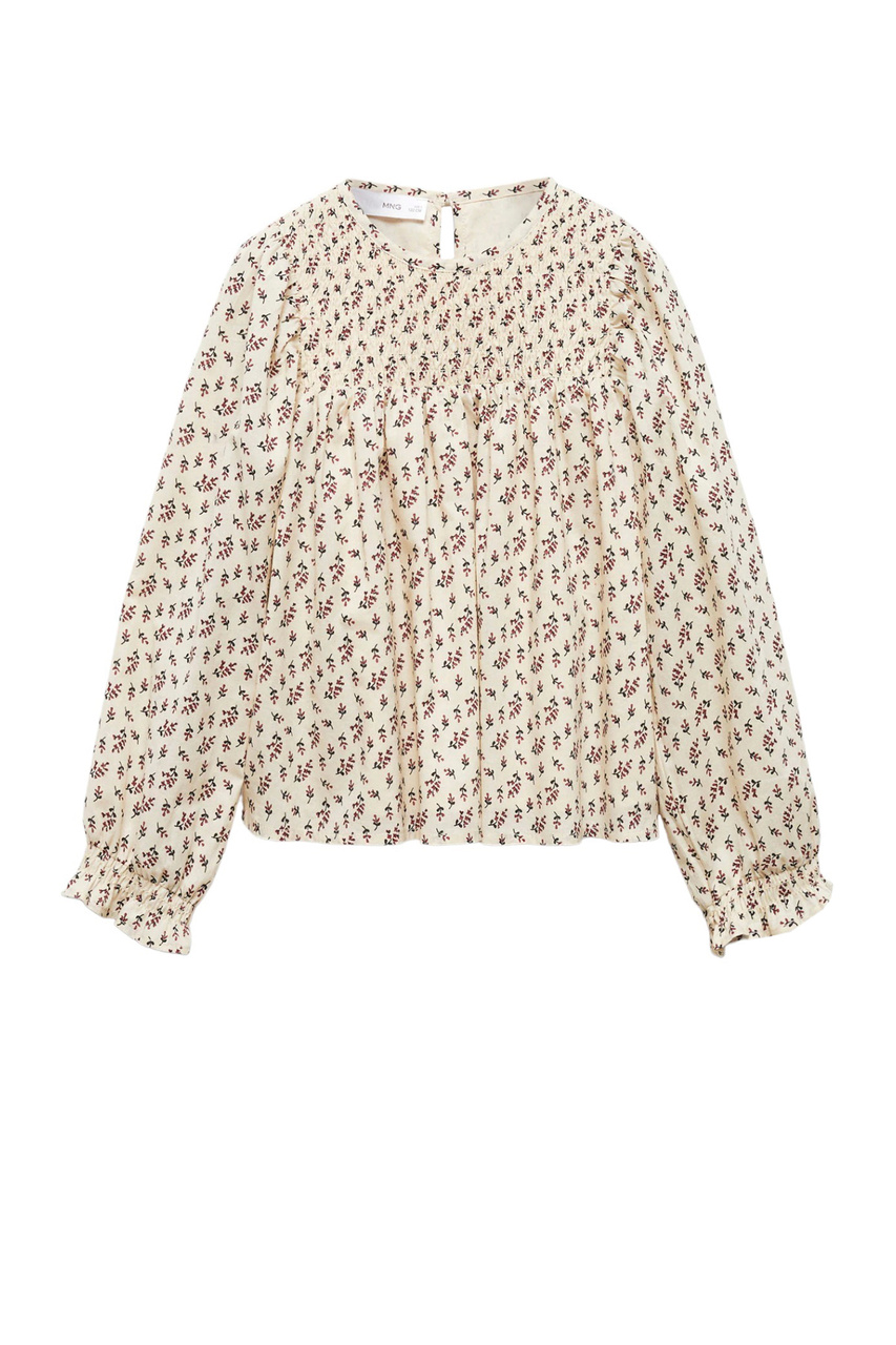 Блузка AMALIA с принтом|Основной цвет:Кремовый|Артикул:57017120 | Фото 1