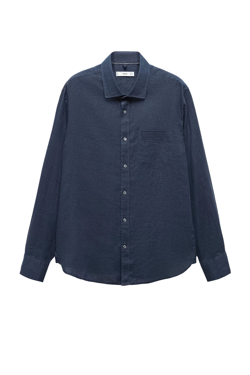 Рубашка AVISPA из чистого льна|Основной цвет:Синий|Артикул:67045982 | Фото 1