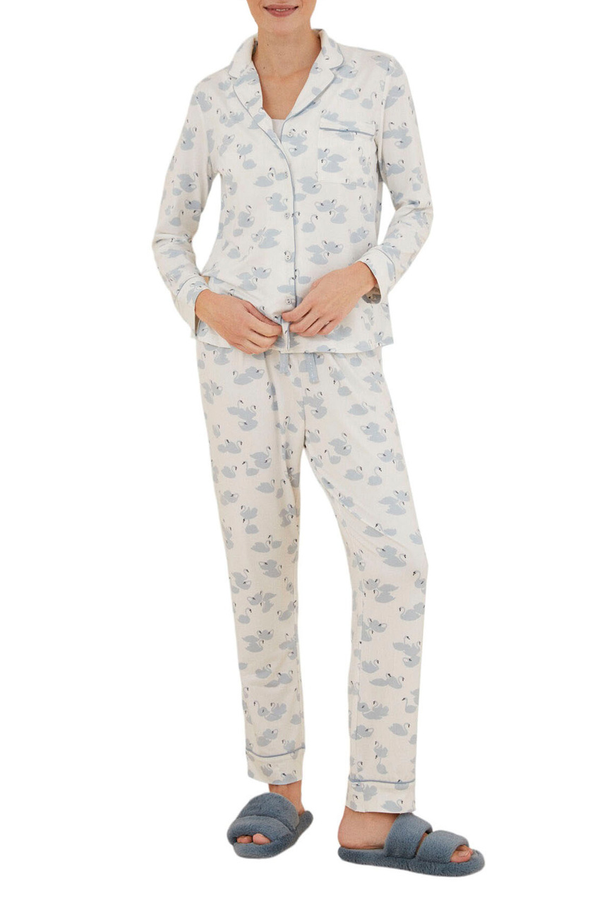 Пижама с принтом|Основной цвет:Белый|Артикул:3596109 | Фото 1