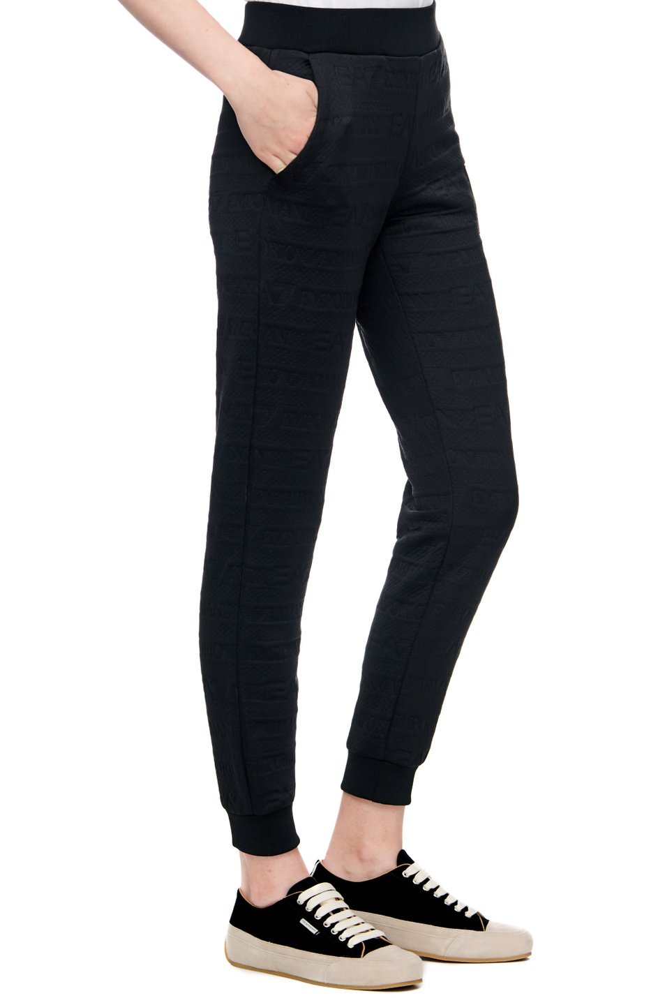 Женский EA7 Спортивные брюки с рельефным логотипом (цвет ), артикул 6LTP75-TJGVZ | Фото 5