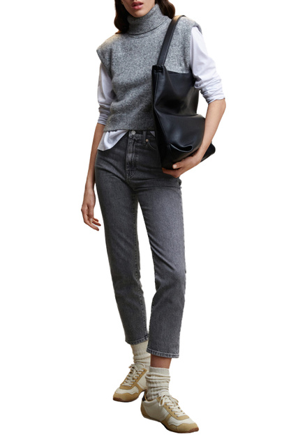 Укороченные джинсы CLAUDIA зауженного кроя|Основной цвет:Серый|Артикул:47032538 | Фото 2