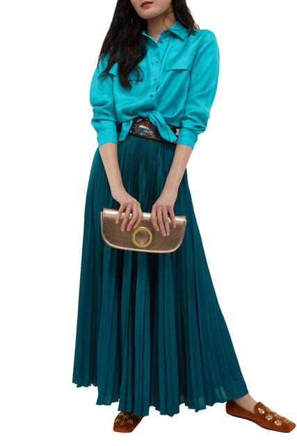 Плиссированная юбка CROSS|Основной цвет:Бирюзовый|Артикул:77749622 | Фото 2