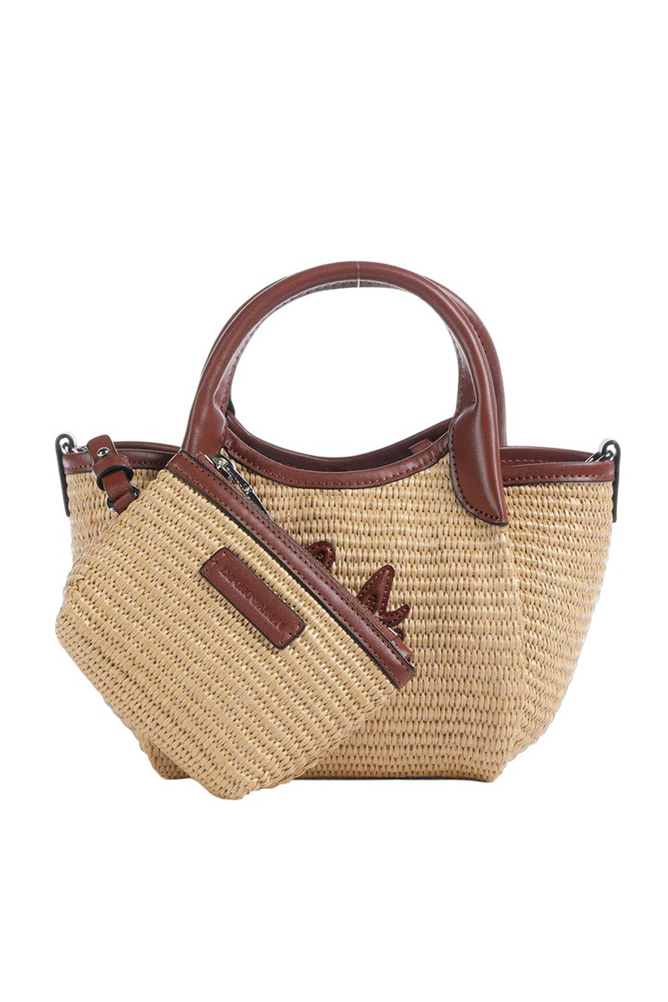 Сумка соломенная с логотипом|Основной цвет:Коричневый Женский Emporio Armani Сумка соломенная с логотипом (цвет ), артикул EW001011-AF25819 | Фото 2