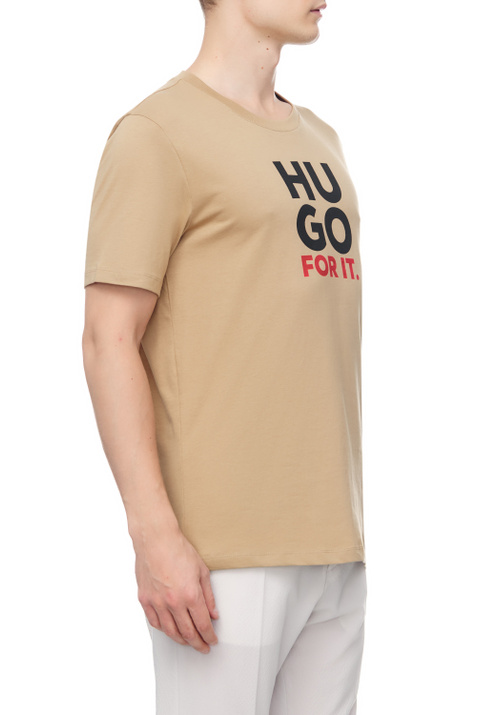 HUGO Футболка из натурального хлопка с логотипом ( цвет), артикул 50477025 | Фото 3