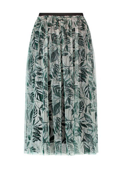Многослойная юбка с принтом|Основной цвет:Зеленый|Артикул:710950-35020 | Фото 2