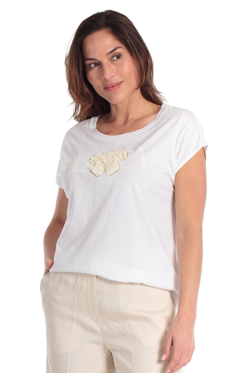 Женский Gerry Weber Футболка из смесового хлопка (цвет ), артикул N61265 | Фото 4