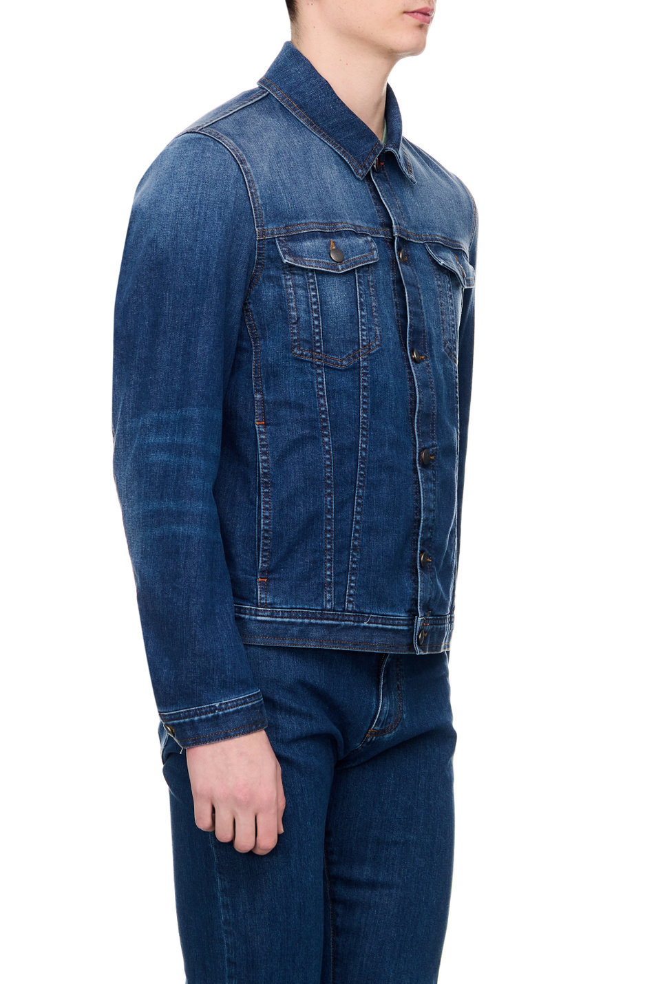 Мужской Canali Куртка джинсовая из эластичного хлопка (цвет ), артикул O40805ISG02326 | Фото 4