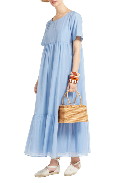 Платье DAVID из шелка и хлопка|Основной цвет:Голубой|Артикул:52212421 | Фото 2