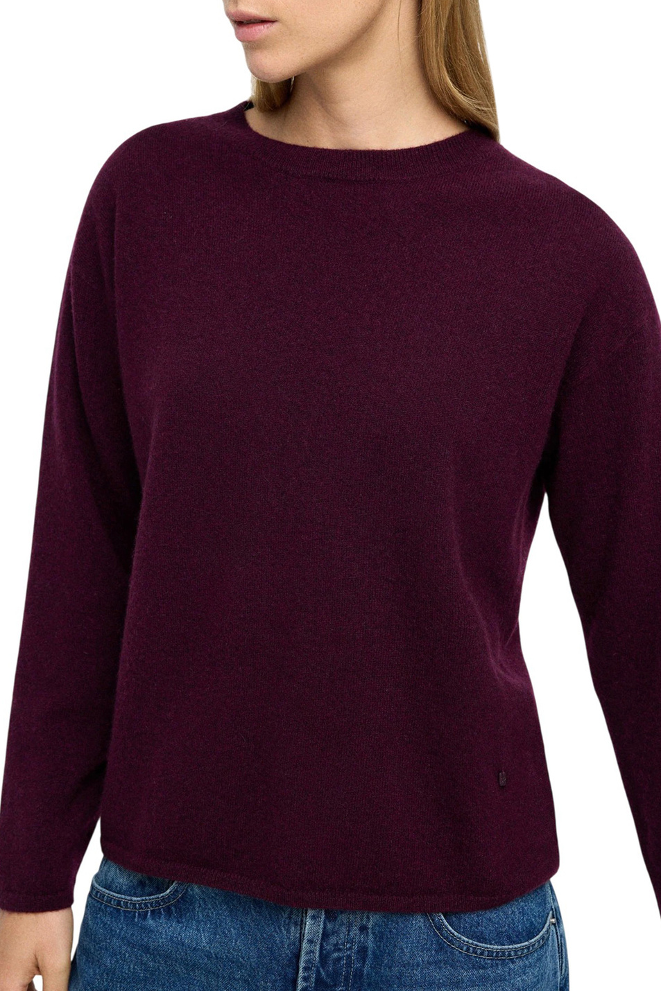 Джемпер из кашемира|Основной цвет:Бордовый Женский Parfois Джемпер из кашемира (цвет ), артикул 239686 | Фото 3