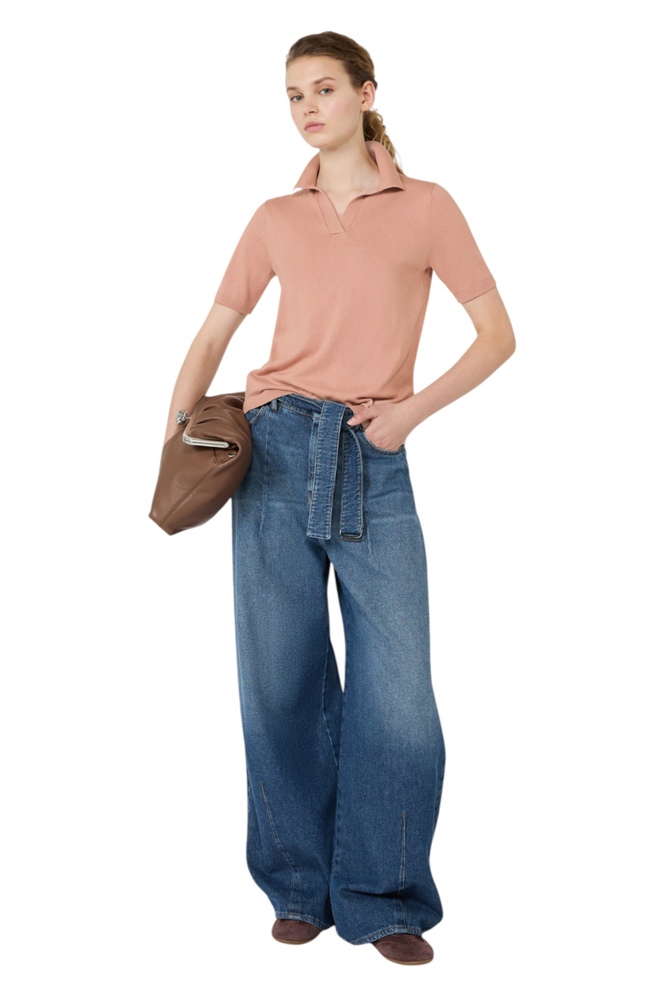 Женский Weekend Max Mara Поло RONCOLO из шелка и хлопка (цвет ), артикул 2625366141 | Фото 3