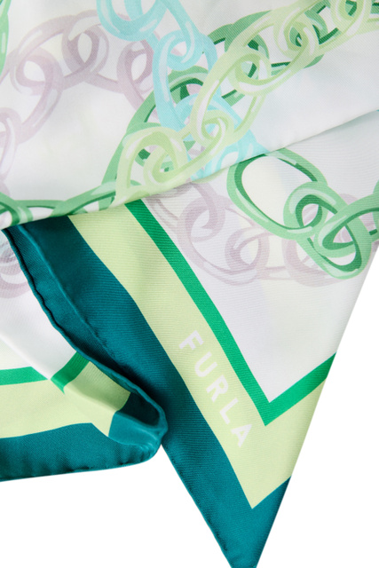 Платок из чистого шелка с принтом|Основной цвет:Зеленый|Артикул:WT00021-U74000 | Фото 2