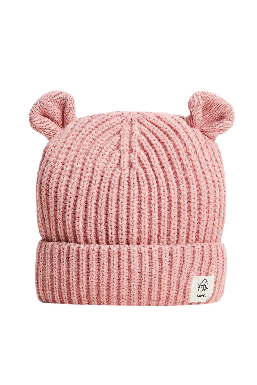 Вязаная шапка QUEBECH с ушками|Основной цвет:Розовый|Артикул:37025951 | Фото 1