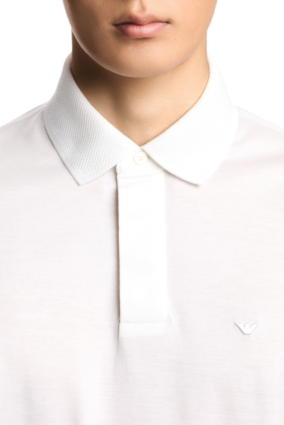 Поло с логотипом|Основной цвет:Белый Мужской Emporio Armani Поло с логотипом (цвет ), артикул EM004588-AF10017 | Фото 5