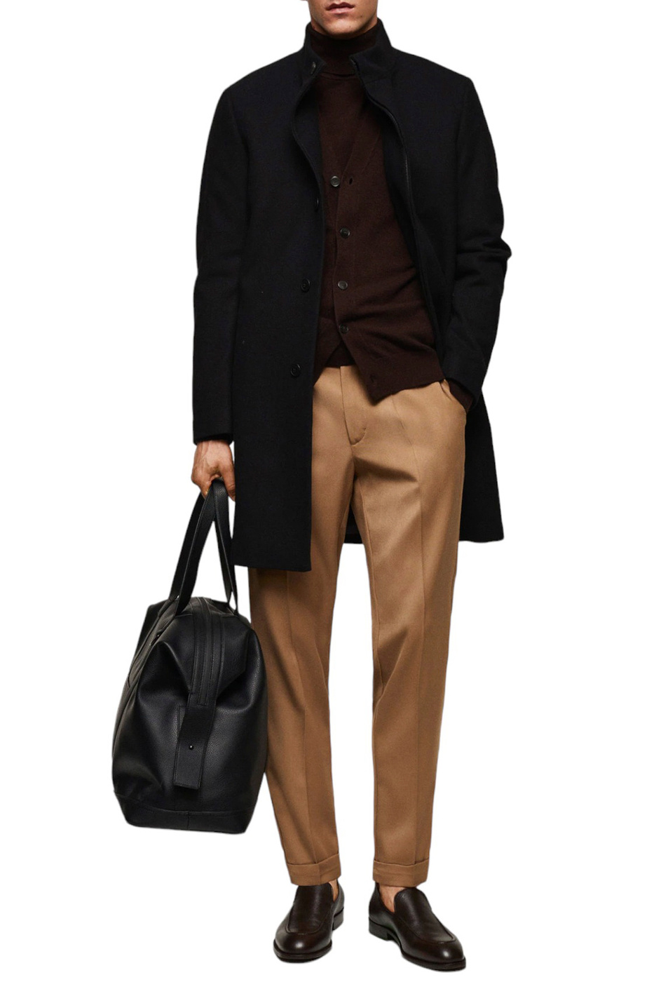 Мужской Mango Man Пальто однотонное FUNNEL (цвет ), артикул 57025950 | Фото 2