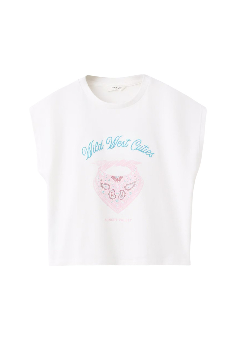 Девочкам Mango Kids Футболка WEST из хлопка (цвет ), артикул 27028659 | Фото 1