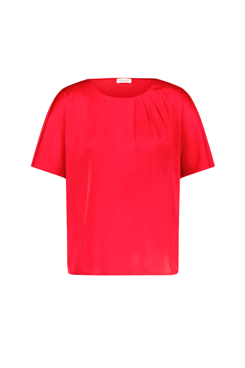Блузка из смесового хлопка|Основной цвет:Красный|Артикул:977047-35033 | Фото 1