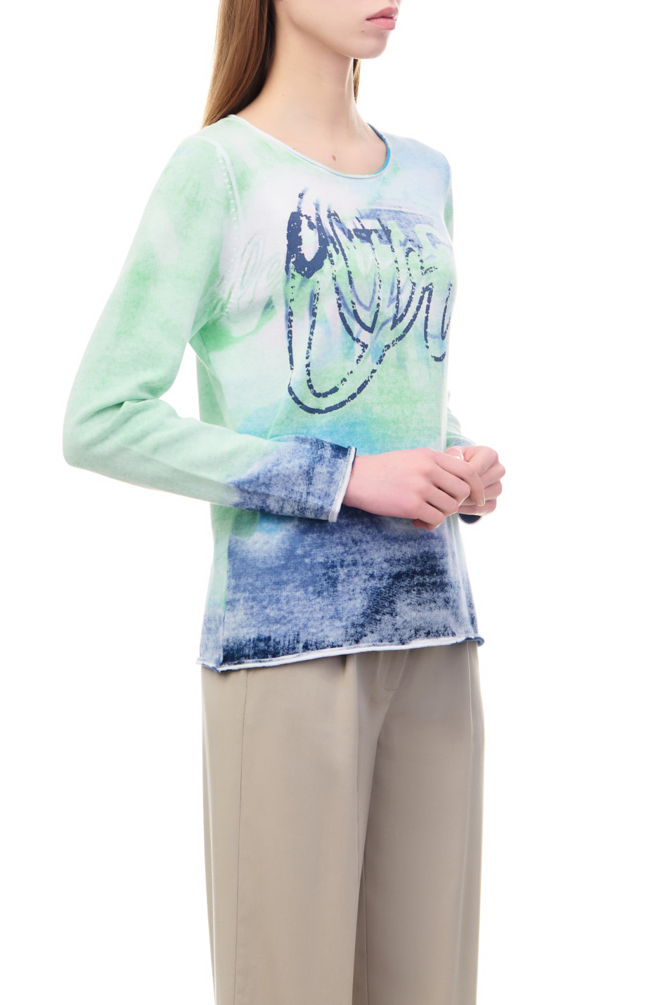 Женский Rabe Джемпер из натурального хлопка с принтом (цвет ), артикул 50-111635 | Фото 5