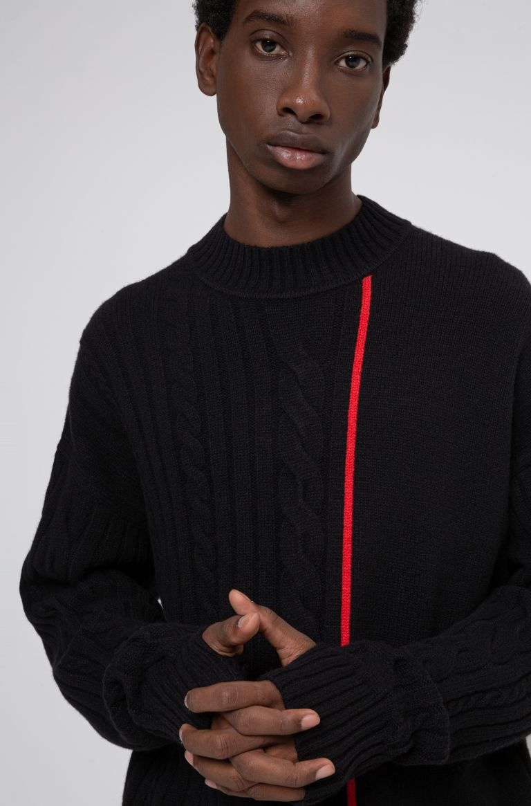 HUGO Вязаный свитер из смесовой шерсти (цвет ), артикул 50435596 | Фото 3