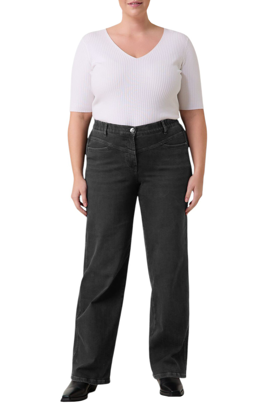 Джинсы широкого кроя|Основной цвет:Черный Женский Samoon Джинсы широкого кроя (цвет ), артикул 620601-21103 | Фото 3