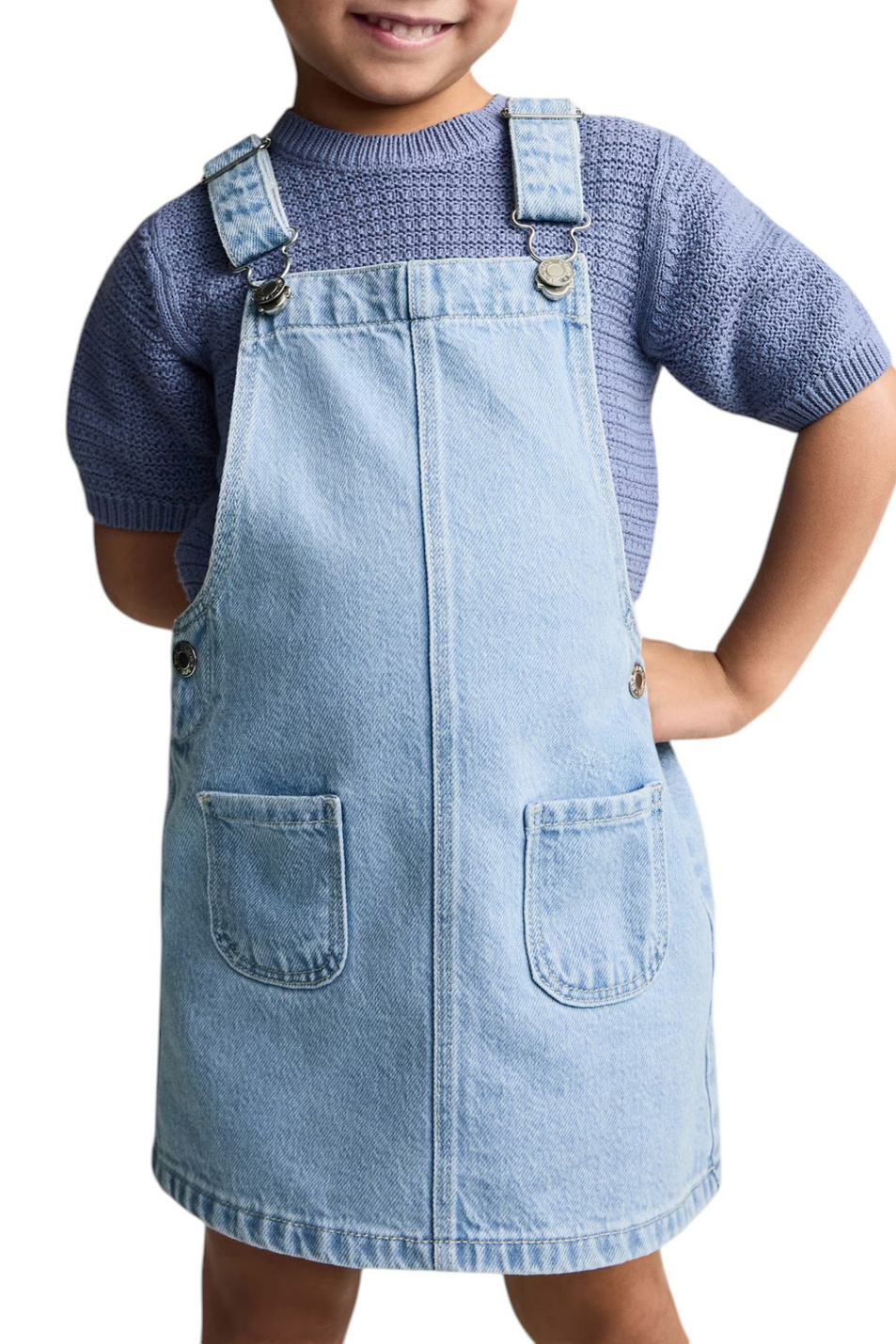 Девочкам Mango Kids Сарафан RUFFI джинсовый (цвет ), артикул 87041046 | Фото 4